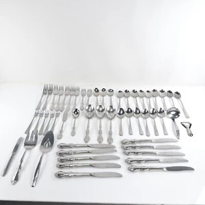 Vintage Rogers & Barclay Stainless Steel Silverware Made In The USA Set Of 52 - Picture 1 of 14