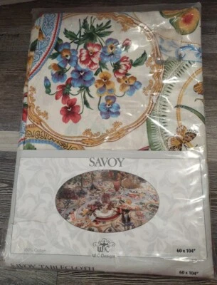 De Colección Savoy WC Designs Mantel Floral 60" x 104" Redondo Liberación del Suelo Sin Hierro NUEVO Foto 1 de 4