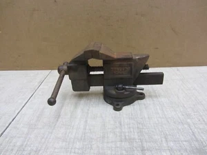 VTG DUNLAP No. 5244 SWIVEL BASE BENCH VISE 3-1/2" JAWS MADE in USA 3V5502 WORKS - Picture 1 of 17