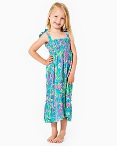 Lilly Pulitzer Girls Mini Rivera Midi Dress - Formentera Turquoise - Size XL - Picture 1 of 4