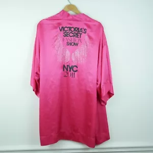 Victorias Secret Fashion Show Robe 2011 NYC Hot Pink Rhinestones Satin NO BELT - Picture 1 of 14