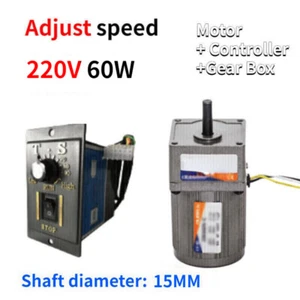60W Reversible Variable Electric Speed Controller 5-470 RPM AC Gear Motor 220V - Picture 1 of 12
