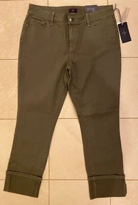 NEW NYDJ Womens Slimming Fit Mid-Rise Dark Olive Ankle Denim Pants Size 12 - Picture 1 of 6
