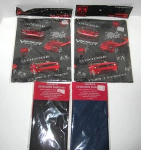 Book Covers lot of 4 Stretch Protectors School Dodge Red Cars blue black NIP - Imagen 1 de 3