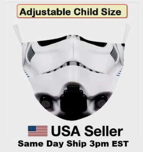 Maschera viso supereroe Storm Troopers bambini Star Wars panno regolabile lavabile - Foto 1 di 10