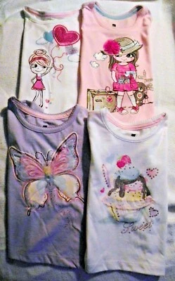 Lot of 4 Baby Girl's 12 months Tops / T-Shirts Butterfly, Ice Cream, Heart NWT - Image 1 of 4