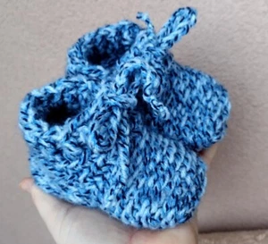 Warm handmade children's socks-shoes, wool/acrylic, 12 cm - Picture 1 of 6