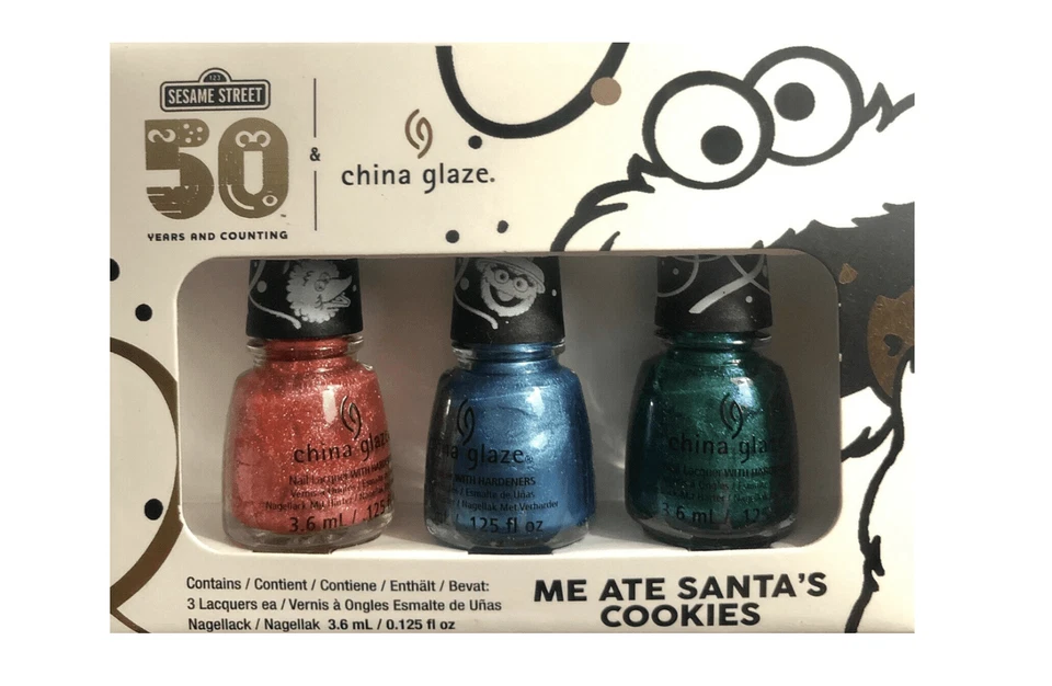 China Glaze Sesame Street, Me Ate Santa's Cookies * Mini 3 Nail Polish Kit * - Image 1 of 1
