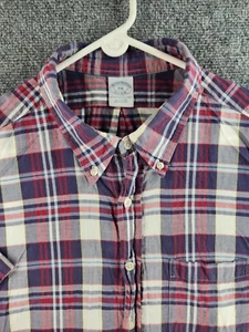 Brooks Brothers XXL mehrfarbig kariertes Kurzarm Hemd mit Knopfleiste Baumwolle Madras - Bild 1 von 17