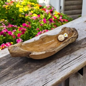 Holz Schale Wurzelholz Teak Massivholz Schüssel Obstschale kolonial rustikal neu - Bild 1 von 7