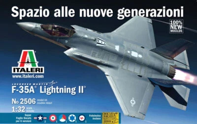 KIT MODELLINO AEREO STATICO ITALERI F-35A LIGHTING II LOCKHEED 49cm DECALS 1/32 - Immagine 1 di 4