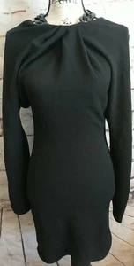 ZARA XS OFF-THE-SHOULDER DRESS Cocktail Event Formal BLACK Sheath Wedding Guest - Picture 1 of 9