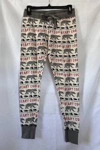 Women’s Lazy One Beary Cool Legging Low Waisted Pajama Pants Sz Small Cream Grey - Picture 1 of 4