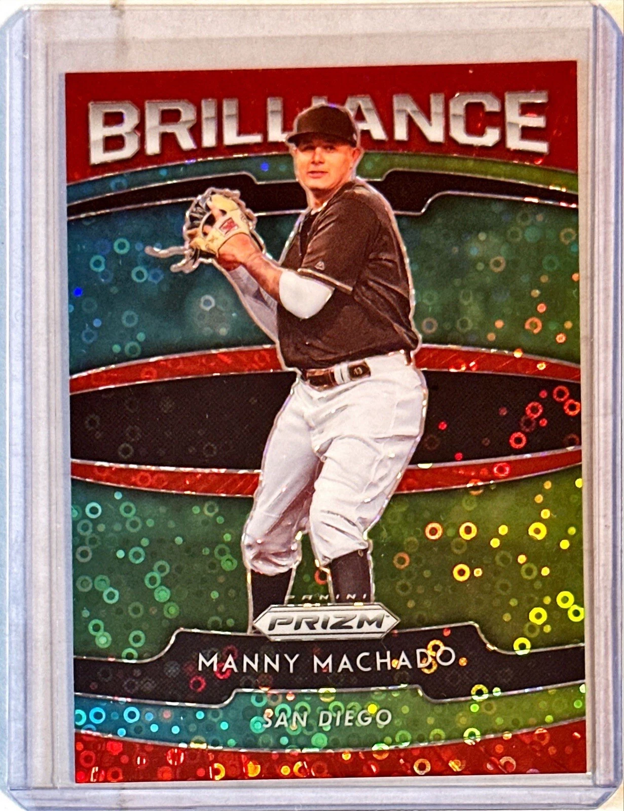 2020 Panini Prizm Brilliance Red Circle Donut Prizm #B-9 Manny Machado 84/149