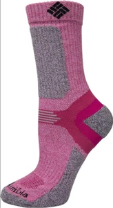 Columbia Single Pair Small Hiking Ultra Lightweight Crew Socks - Wild Fuchsia - Picture 1 of 2