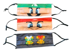 Super Mario Bros Luigi and Mario Face Masks 3pcs - Picture 1 of 6