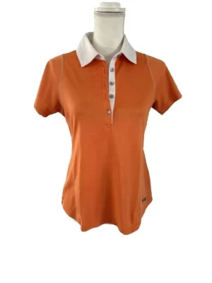Camisa polo feminina manga curta elástica texturizada Cutter & Buck Annika em excelente estado usado. Tamanho P - Imagem 1 de 4