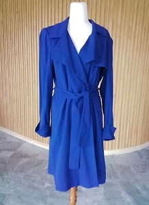 New! David Lawrence Fluid Trench Coat 10 Pockets Lined - Picture 1 of 8