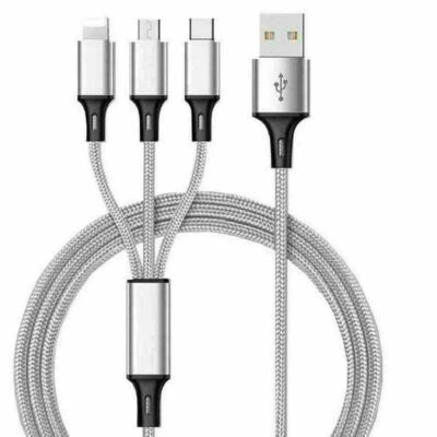 3 in 1 Fast USB Charging Cable Universal Multi Function Cell Phone Charger Cord - Image 1 of 4