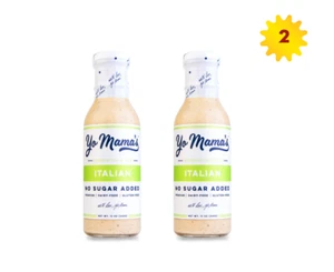Yo Mama's Foods Low Carb Gourmet italienisches Dressing und Dip 12 Unzen x 2 Flaschen - Bild 1 von 4