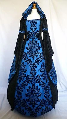 Medieval Dress Renaissance Gown Gothic Hooded Wedding Dress Custom Made to size - Image 1 of 4