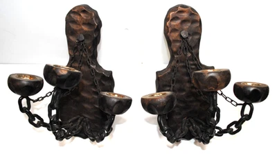 medieval gothic dungeon candle wall sconces - Image 1 of 4