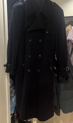 VTG Christian Dior Monsieur Double Breasted Wool Overcoat Topcoat  Black 42L - Image 1 of 4