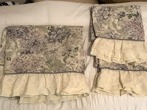 Jessica Mc Clintock King Sheet And 2 Cases With Lace Edge Made In U S A - Picture 1 of 12