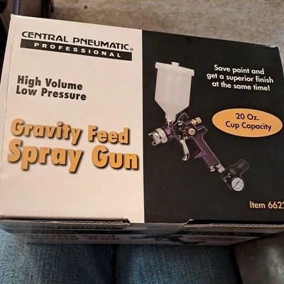 Central Pneumatic 20 fl. oz. Gravity Feed Spray Gun w Paperwork ￼ - Image 1 of 2