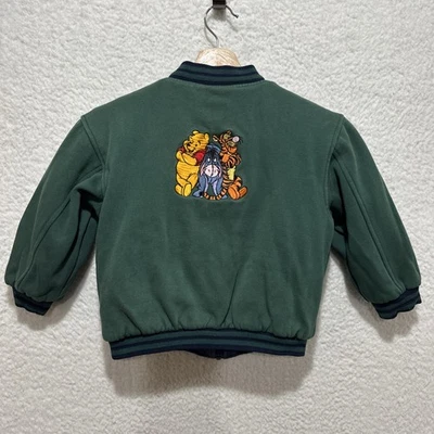 Vintage Disney Store Winnie The Pooh Reversible Bomber Embroidered Jacket - Image 1 of 4