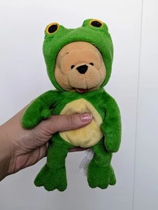 WDW Walt Disney World 2000s POOH Dressed as FROG 7" Bean Bag Plush NWOT - Picture 1 of 4