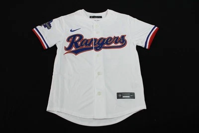 Camiseta Evan Carter Juvenil Texas Rangers 2023 Serie Mundial Dorada MP7 Blanca Pequeña Foto 1 de 4