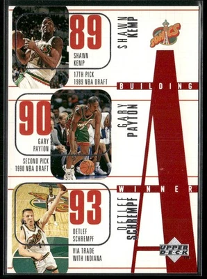 1996-97 cubierta superior construyendo un ganador alineación inicial Seattle Supersonics #160 Foto 1 de 3