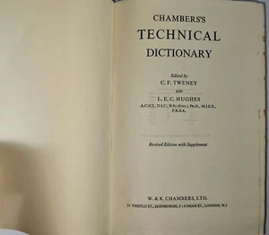 Vintage Old Book Chambers's Technical Dictionary Revised Edition 1958 BOOK 101. - Picture 1 of 10