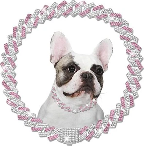 Hundekette Halskette Bling Strass Hundekette Halsband stark Haustier Würgehalsbänder - Bild 1 von 12