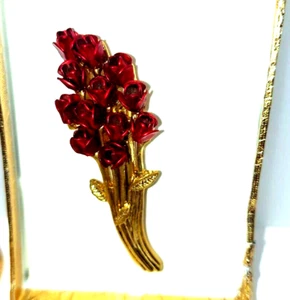 Broche/alfileres de docena de rosas sin marca tono dorado 2,5" aprox. - Imagen 1 de 4