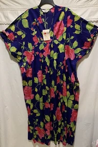 ❤️Vintage KOMAR Floral Kaftan Kimono Muumuu LEIBERGS Temple City Alhambra NOS - Picture 1 of 10
