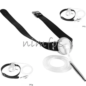 Male Chastity Cage with Piss Lock Flow Into Mouth Plug Gag Tube Fetish Adults - Picture 1 of 10