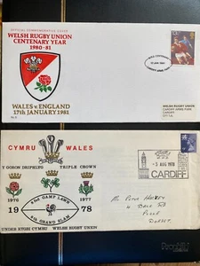 Wales Rugby Union 1978 Grand Slam & 1981 WRU Centenary Commemorative Covers x2 - Bild 1 von 9