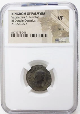 NGC VF VABALATHUS & AURELIAN  Double Denarius / Antoninianus KINGDOM OF PALMYRA - Image 1 of 4