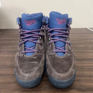 VTG Reebok Sneakers Hiking Shoes 26-23490 Mid Top Lace Up Suede Brown Womens 8.5 - Picture 1 of 7
