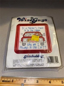 Vintage '88 Sealed Wise Guys Stitchables Moms Place #7749 Dimensions Kit - Picture 1 of 1