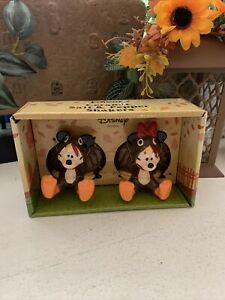 Disney Mickey and Minnie Mouse Thanksgiving Turkey Ceramic Salt Pepper Shakers