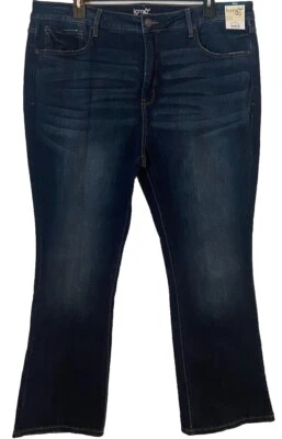 Size 20W-Terra & Sky Women’s-High Rise Bootcut-Dark Wash-Stretch-Plus-Jeans-NWT - Image 1 of 4
