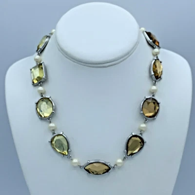 Lia Sophia Yellow And Gold Crystal Necklace 3-537 - Image 1 of 4