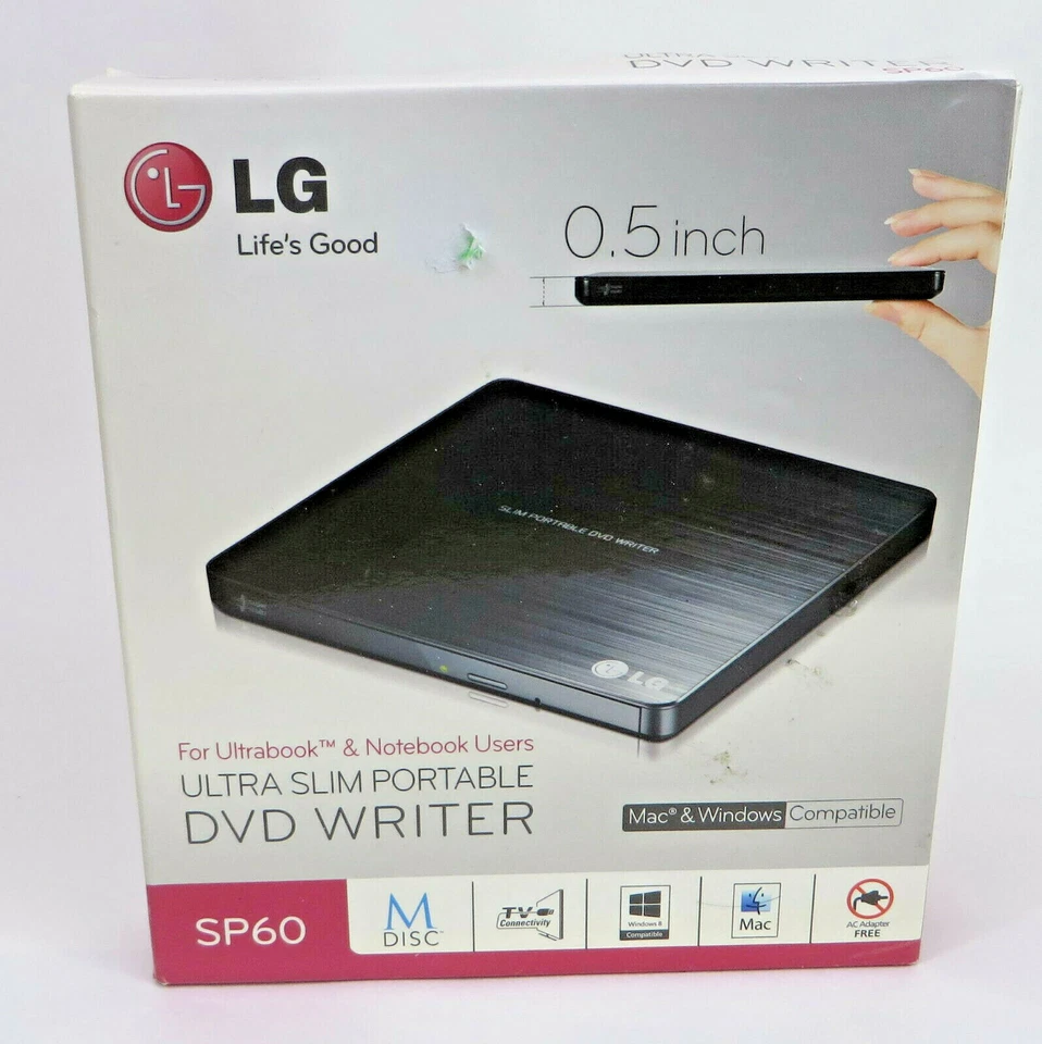 LG SP60NB50 Super Multi Portable 8 x DVD Rewriter with M-Disc Support