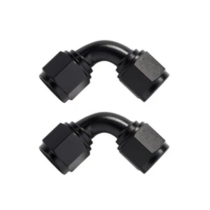 8AN Female to 8AN Female 90 Degree Swivel Coupler Union Fittings Adapter 2Pcs - Picture 1 of 13