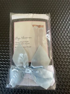 LEG AVENUE OPAQUE THIGH HIGH WITH SATIN BOW ACCENT - Picture 1 of 2