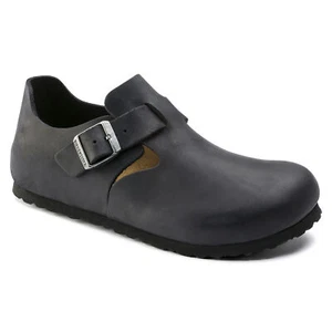 BIRKENSTOCK LONDON OILED LEATHER Shoes Black New - Picture 1 of 12
