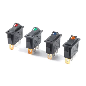 LED Illuminated Rectangular Rocker Switch 220V Car light 3 Pin 2 Position KCD3 - Picture 1 of 9